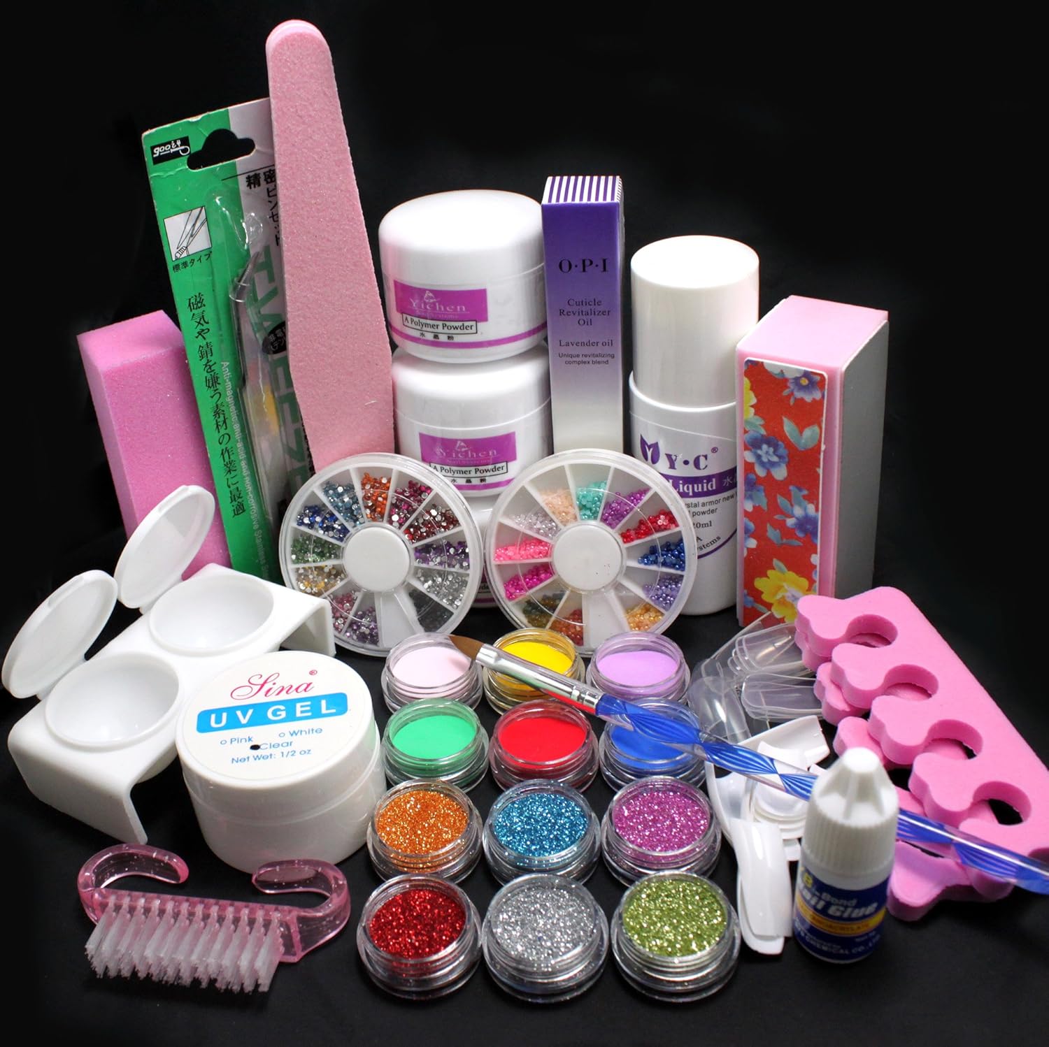 Amazon Com Birthday Gift 21 In 1 Diy Nail Art Decorations Uv