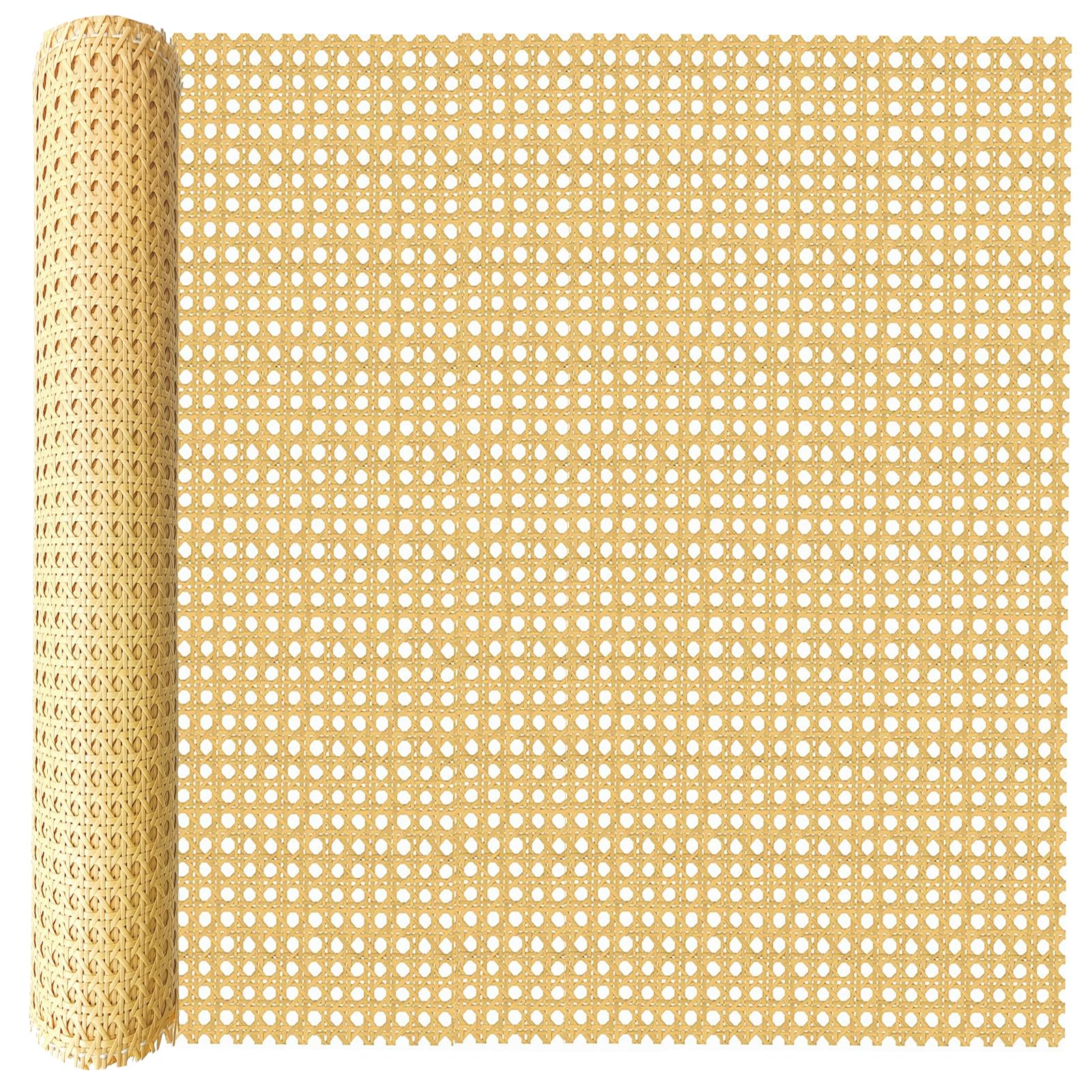 ALLINKIT Cane Rattan Webbing Roll, 24in x 9.9ft Woven Open Rattan Mesh PE Plastic Webbing for Caning Projects, DIY Crafts, Cabinet, Chair, Furniture