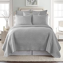 Levtex Home - Cross Stitch Light Grey Quilt Set