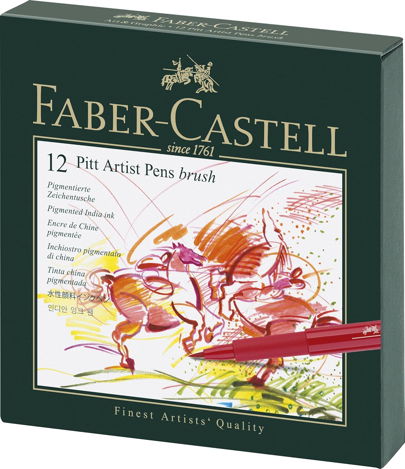 Faber Castell Estuche estudio con rotuladores Pitt punta de pincel multicolor