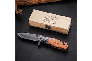 Personalized Pocket Knife, Engraved Wood Handle Groomsmen Knife, Custom Gift for Men, Groomsmen Proposal, Birthday Gift for H
