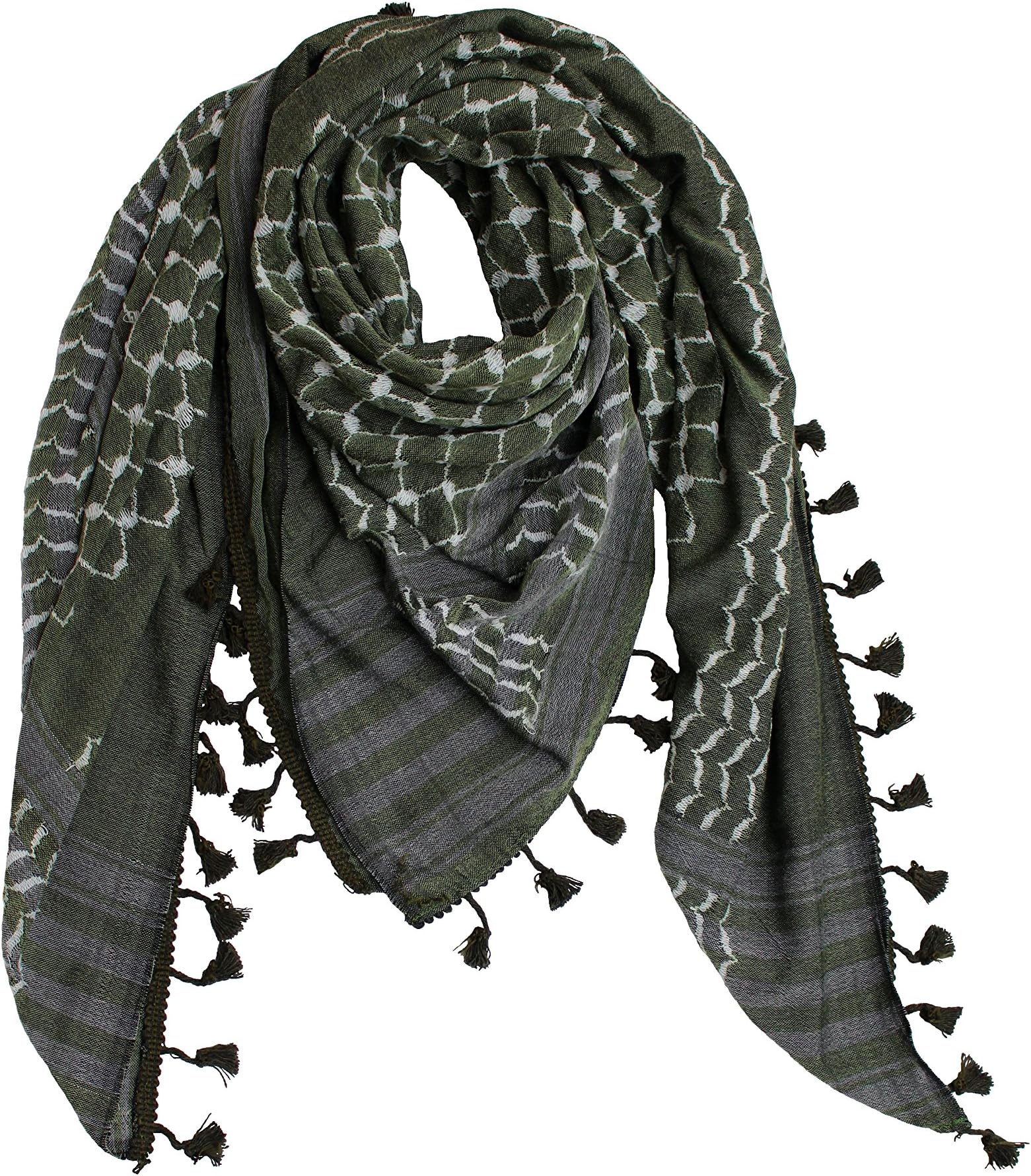 Hirbawi Kufiya Original Men's Arab Scarf One Size Olive Drab