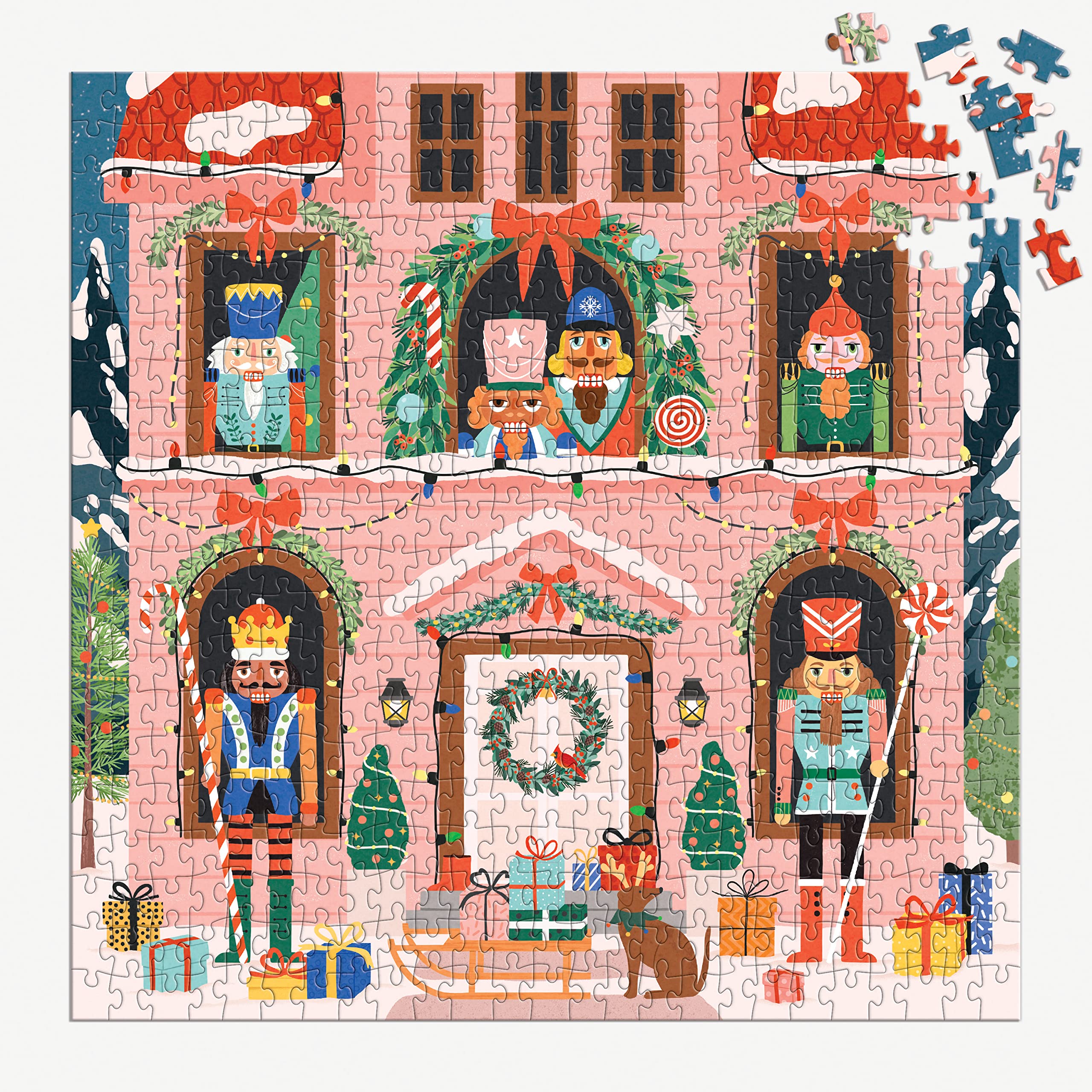 Galison Nutcracker Magic – 500 Piece Puzzle Fun and Challenging Activity with Bright and Bold Artwork of Wooden Toy Soldiers for Adults and Families