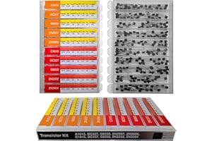 EEEEE 10 Kinds 250pcs Assorted Type TO92 Transistors PNP NPN Bipolar Power Transistor Assortment Kit with A1015 BC327 S8550 2N2907 2N3906 C1815 BC337 S8050 2N2222 2N3904 (250pcs 10 Models)