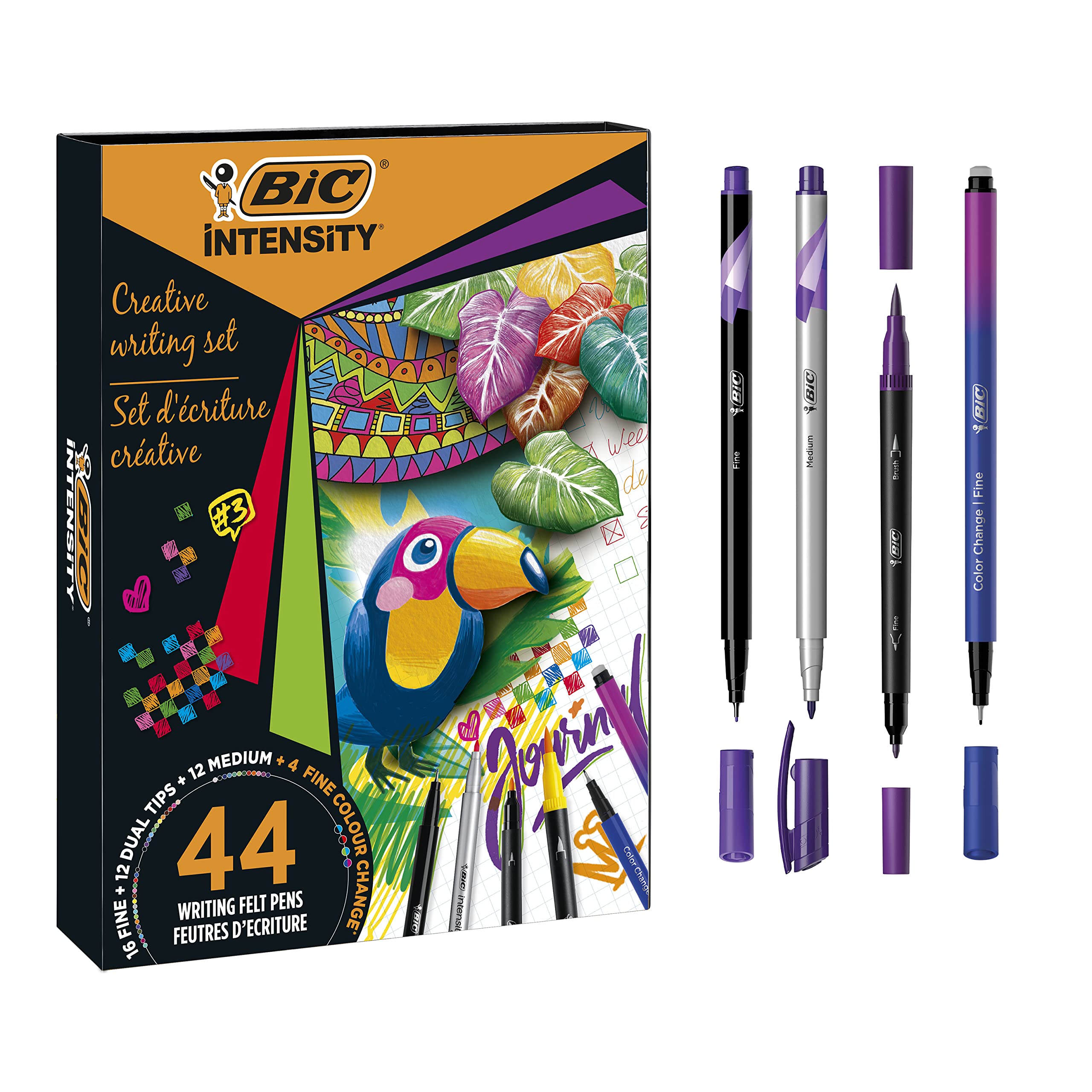 BIC Intensity Creative Set of Creative Tools for Artistic Writing and Drawing - Box of 44