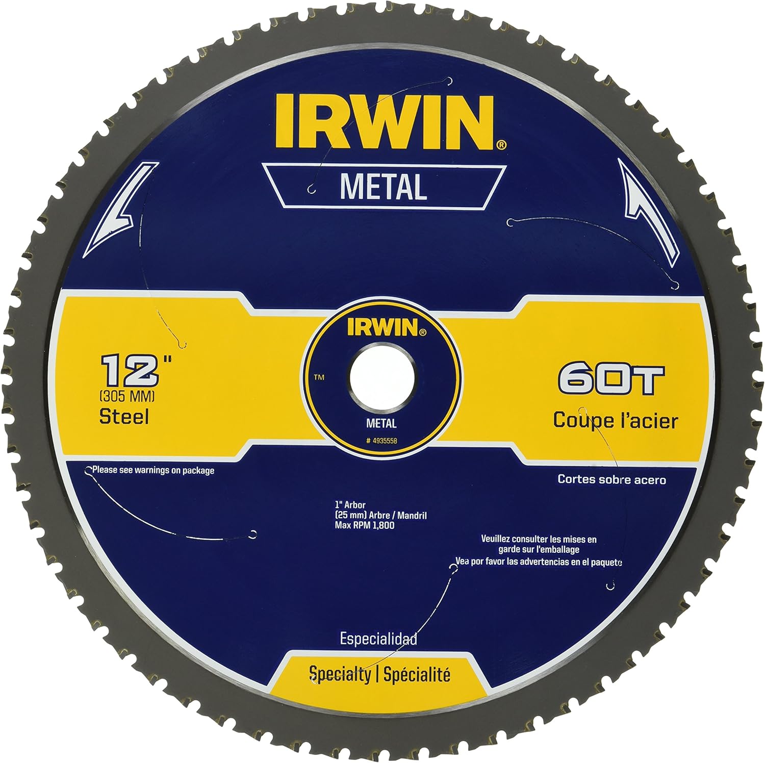 Irwin Industrial Tools 4935558 12Inch 60Tooth Metal Cutting Circular