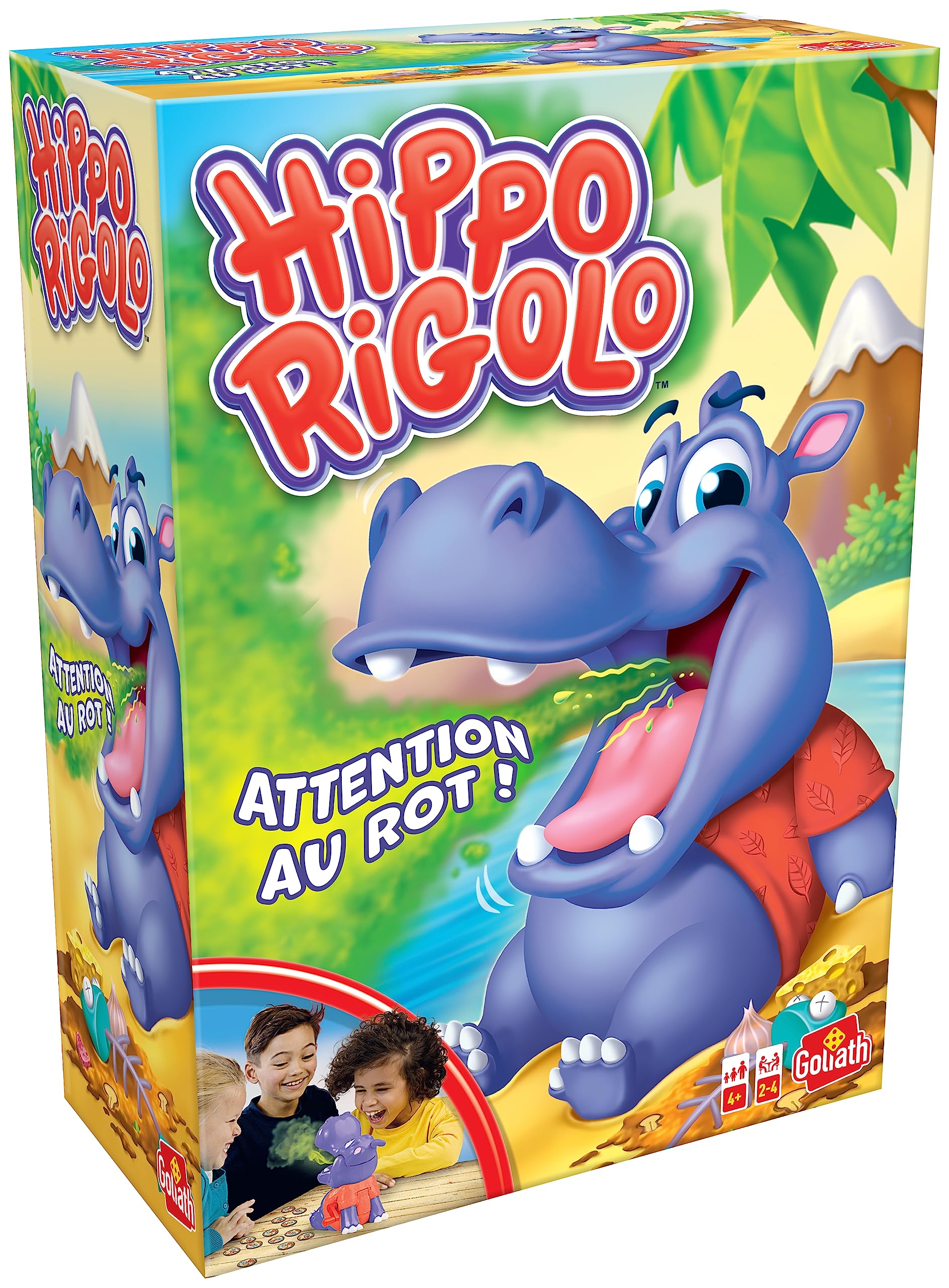 Hippo Rigolo Children's Board Games for Ages 4 and Above – Fun Game – Guess the Foods You Will Pick or Feed the Hippo – Beware of Burping – 2 to 4 Players