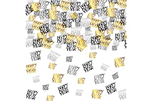KatchOn, Black, Gold and Silver New Years Confetti - 1 Ounce, Pack of 300 | New Year Confetti for Happy New Years Table Decorations 2026 | NYE Table Decorations 2026 | NYE Decorations 2026
