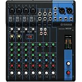 Yamaha MG10 10-Input Stereo Mixer, XLR Connectivity, Black | 10-input stereo mixer with D-PRE preamps and 3-band EQ for live performances, lectures and professional recordings