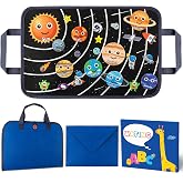 WATINC Travel Felt Board Story Set - 25PCS Portable Felt Board Educational Birthday Gift for Boys &amp; Girls, Themed Storytelling Preschool Early Learning Interactive Play Kit for Toddlers (Space)