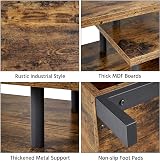 Yaheetech Industrial TV Stand Rustic Brown 106x39.5x40cm with Open Shelf view 6