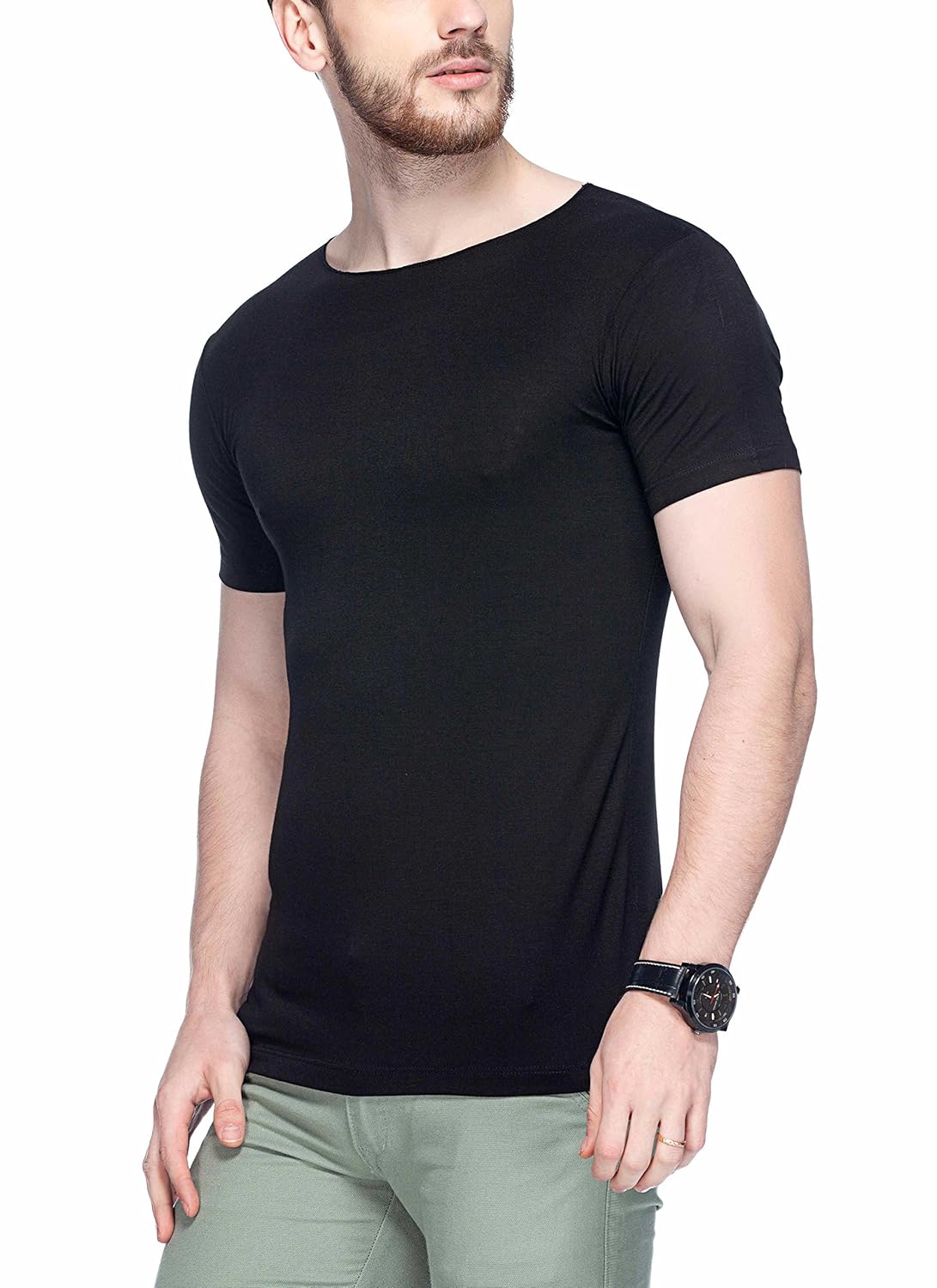 tinted men's rayon, viscose and spandex t-shirt