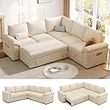 SUAWY 85 Inch Modular Sectional Sofa with Pull Out