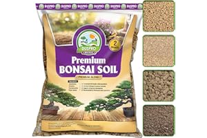 DUSPRO Recycle Premium Bonsai Soil Mix Ready to Use Pre-Mixed 5in1 with Akadama, Pumice, Vermiculite, and Peat Moss Professional Bonsai Potting Soil Mix 2 Qrt