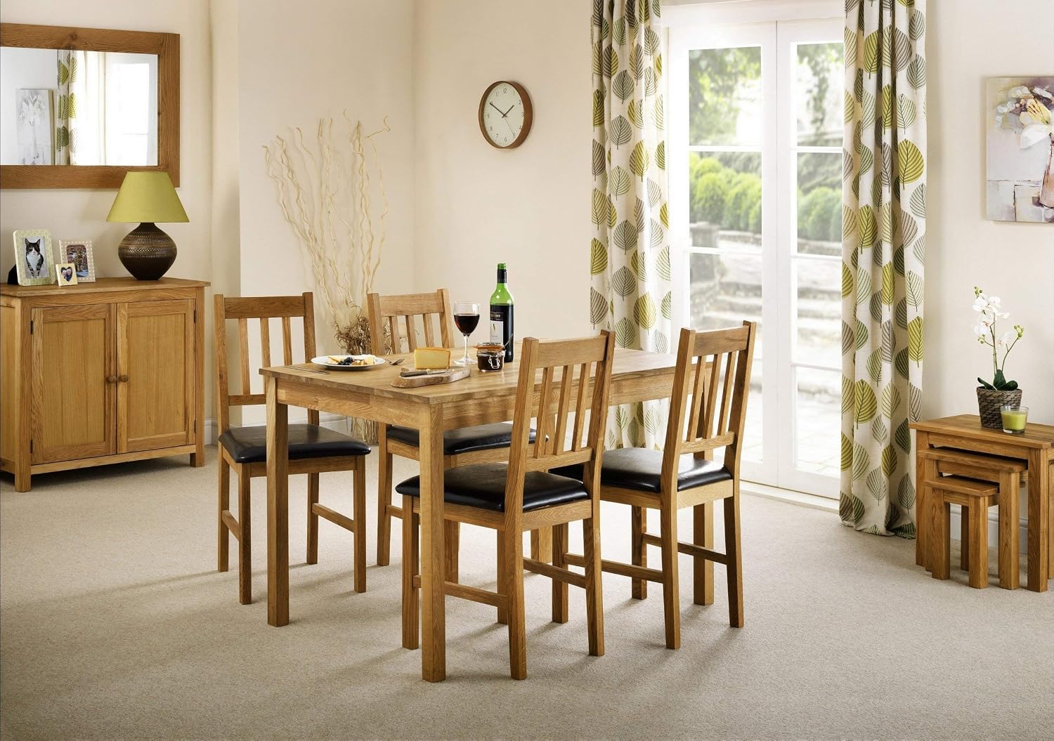 Julian Bowen Oak Wood Coxmoor Square Dining Table, Height: 75, Width: 75, Depth: 75cm - Image 3