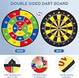 FHNSEL Kids Dart Board Set Double-Sided with 12 Sticky Balls 6 Darts Indoor view 3
