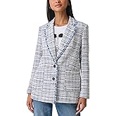 KARL LAGERFELD womens Tweed Long Sleeve Everyday Fashion Sport Jacket