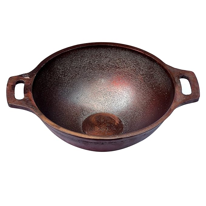 Buy MYNAKSHA cast Iron kadai/kadhai/Wok (prsesoned) 8inch (9 inch) Online at Low Prices in