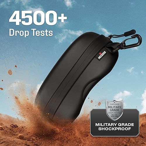 NoCry Water Resistant Safety Glasses Case with Clip Heavy Duty Semi Hard  Large Sunglasses Holder for Men and