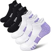 WISVOOO Ankle Socks Women Anti-blister Breathable Running Athletic Cushioned Socks 3/6 Pairs