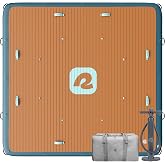 Retrospec Siesta Dock, Inflatable Floating Dock, Inflatable Platform, Lake | 10'x10', Lake Essentials, Lake Toys, Lake Float, Floating Mat, 15 D-Rings, Grab Handles, Puncture Resistant, 1050lb Capacity