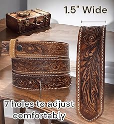 F&L CLASSIC Western Belt without buckle for men