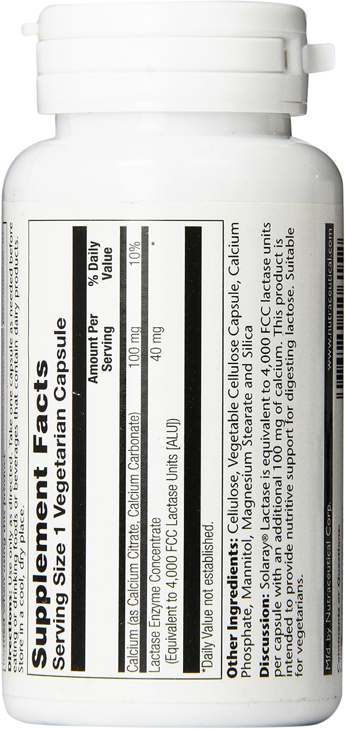 Solaray Lactase Capsules, 40mg | 100 Count: Health & Personal Care