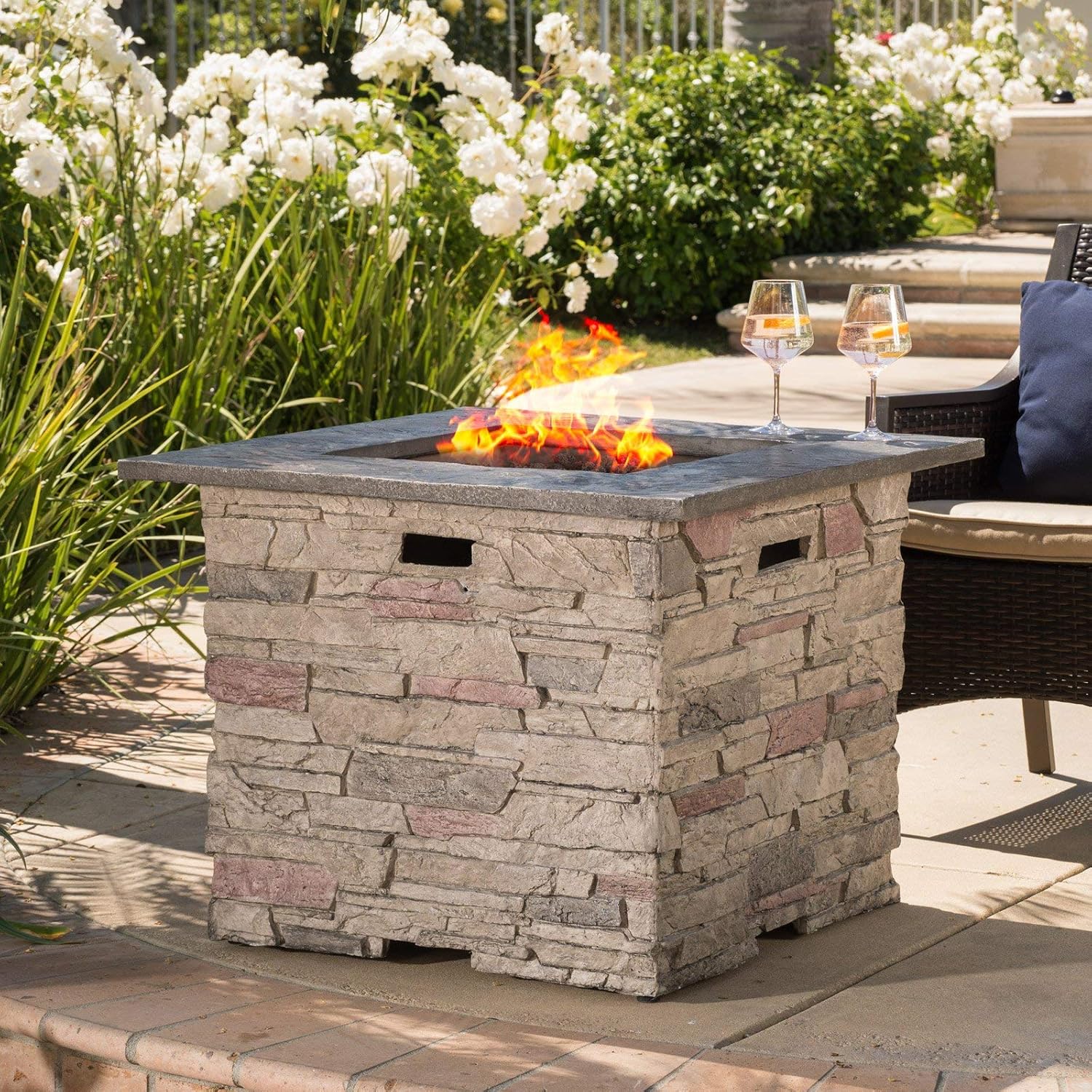 Amazon Com Jur Global Ariana Metal Propane Fire Pit Garden