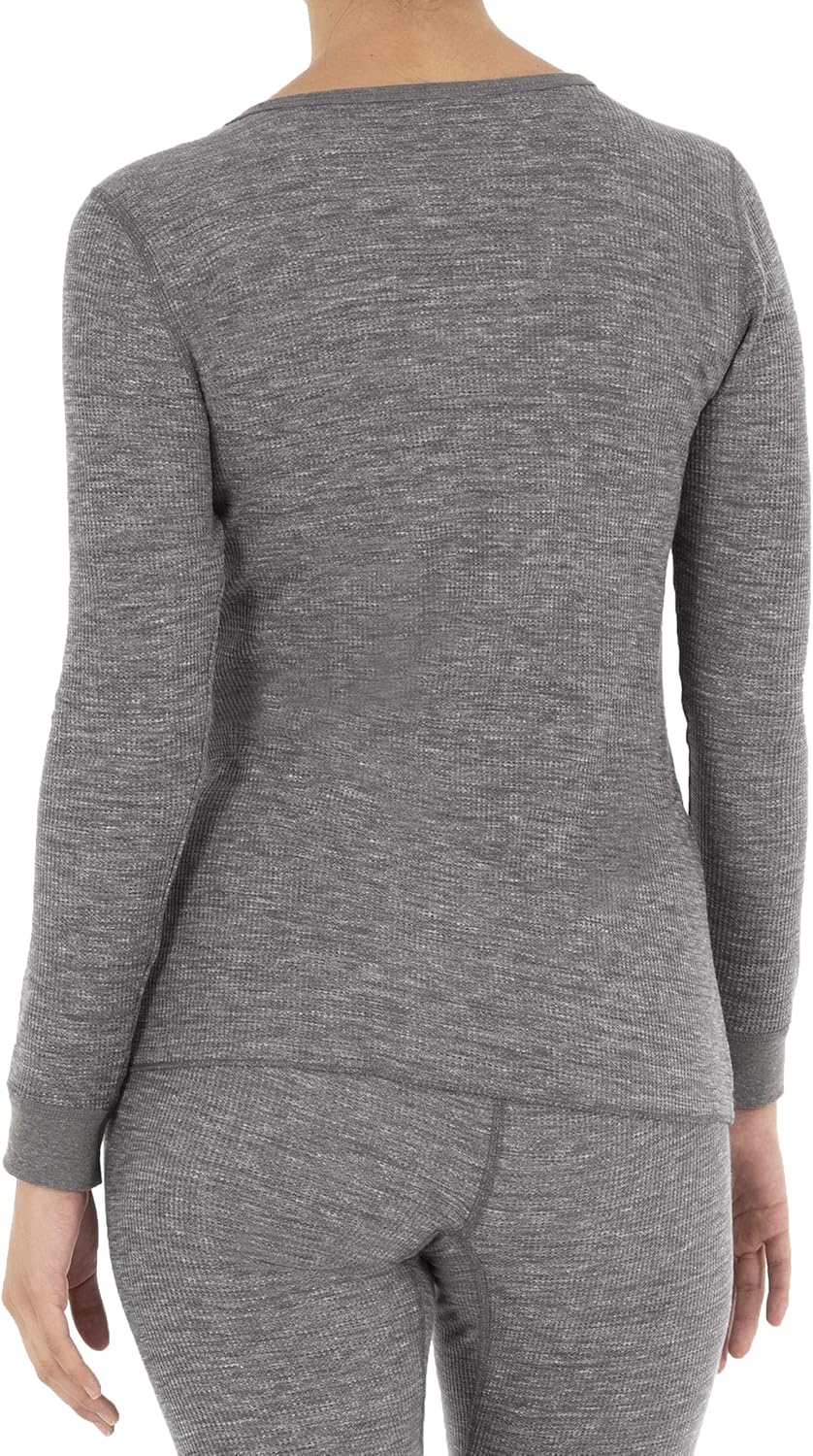 Fruit of the Loom Women's Micro Waffle Premium Thermal V-Neck Tee at  Women’s Clothing store