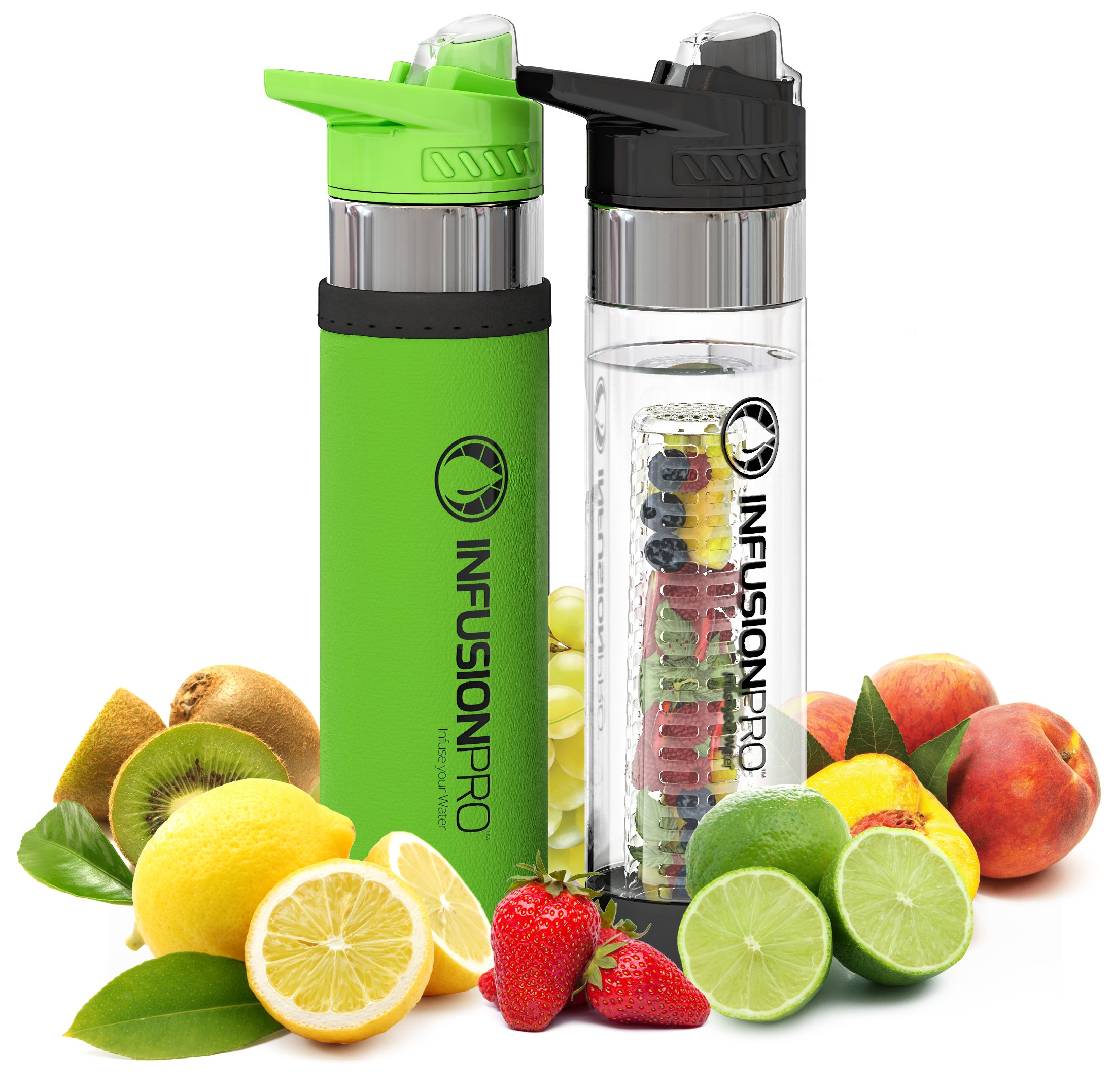 Infusion Pro Premium 2 Pack Fruit Infused Water Bottle Bottom Infuser