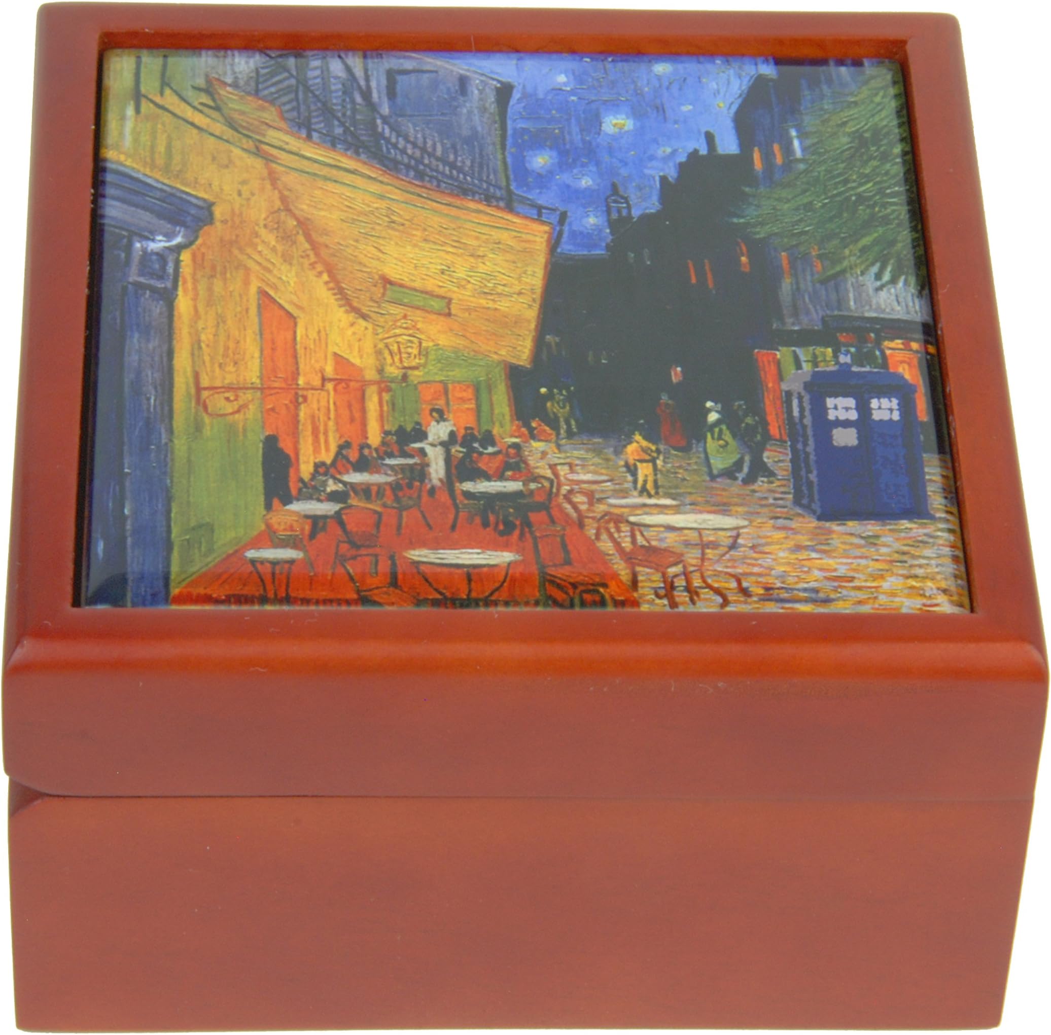 Doctor Who Tardis Wooden Box, Cafe Terrace At Night, Van Gogh and Dr Who Office Desk Supplies
