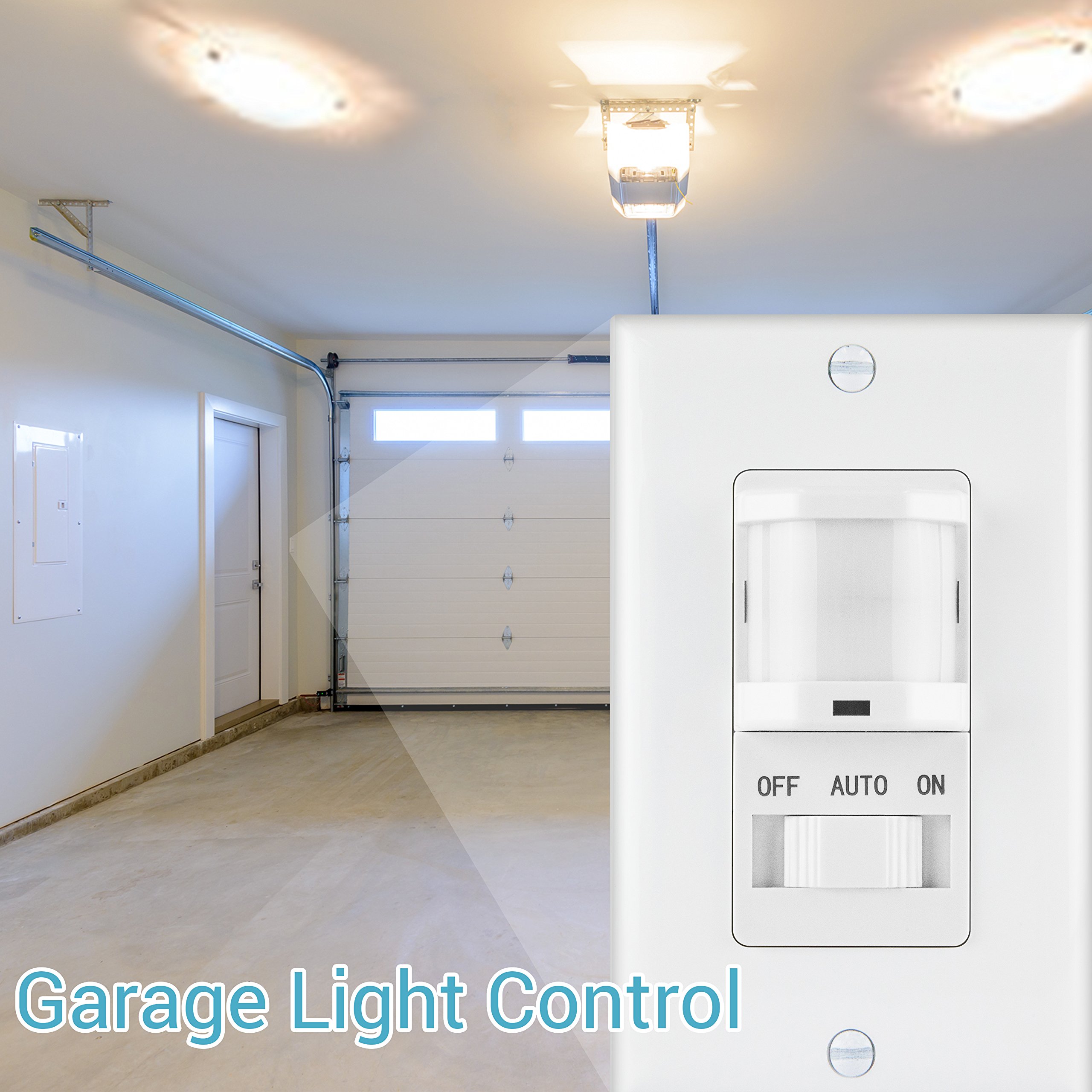 TOPGREENER TSOS5White in Wall PIR Motion Sensor Light Switch