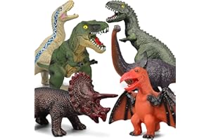 Gzsbaby 6 Piece Jumbo Dinosaur Toys for Kids 3-5 and Toddlers, Large Soft Dinosaur Toys for Lovers - Perfect Party Favors, Birthday Gifts