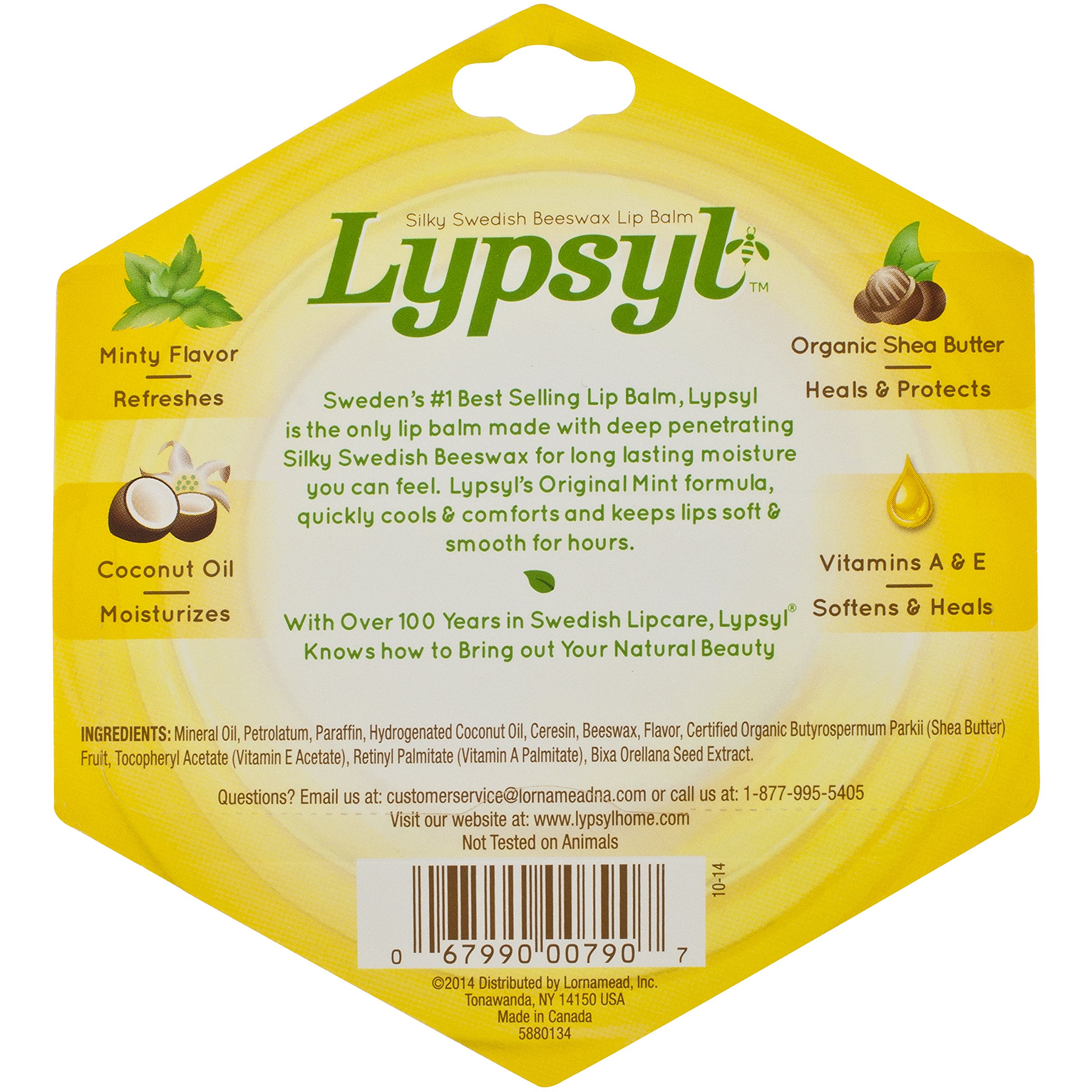 Lypsyl Intense Protection Original Mint, Lip Balm 0.10 oz (3-Pack)