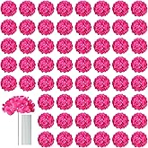 AVIVIHO 65pcs Fake Flowers Hot Pink Hydrangea Artificial Flowers Bulk (Not Squished, No Steaming Need) Silk Flowers with Stems for Wedding Decor,Home,Baby Shower,Table Centerpieces Decoration