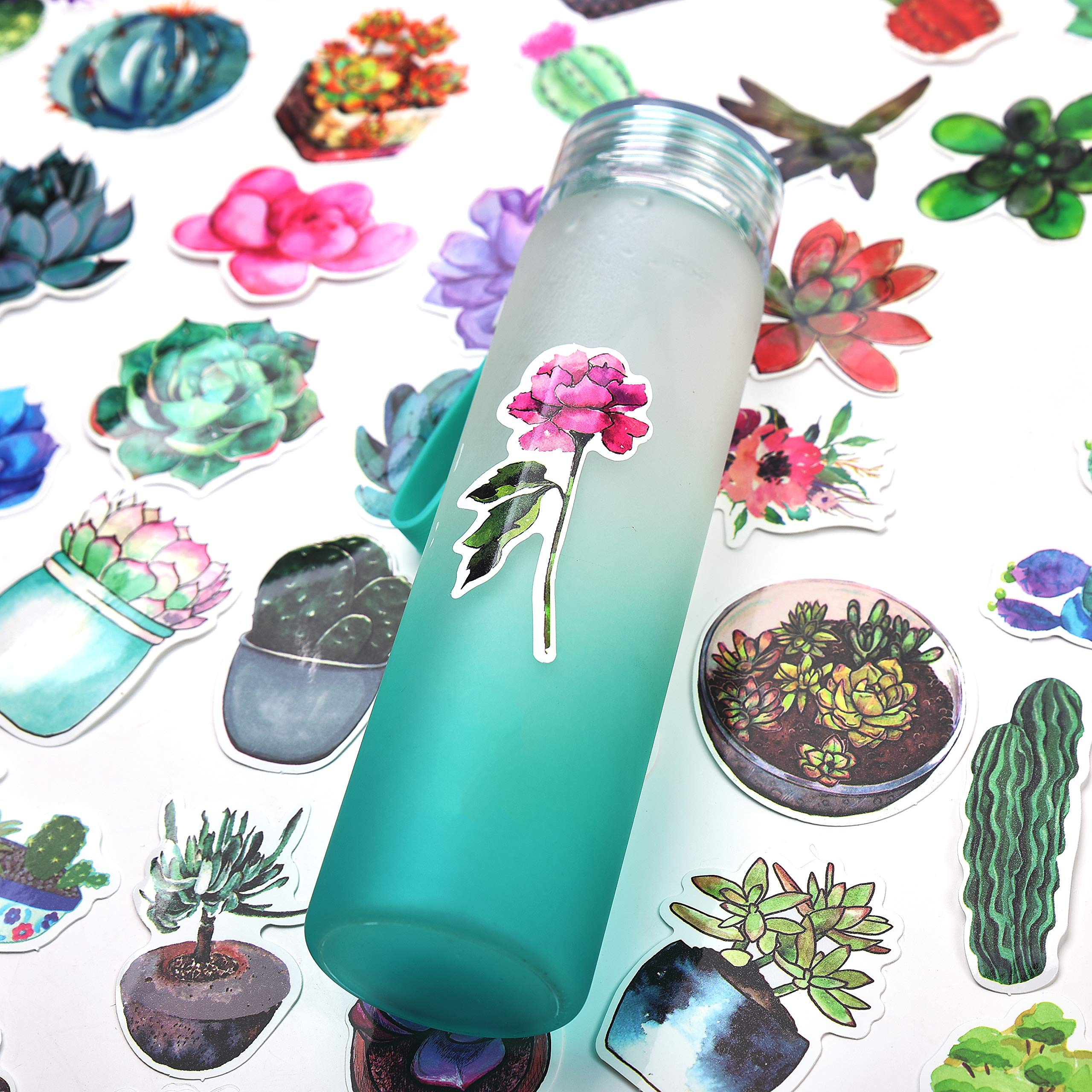 Mizzuco Vinyl Stickers Waterproof Plants Stickers 71 Pieces for Teens Girls Laptop Bumper Helmet Ipad Car Luggage Water Bottle (ZW167)