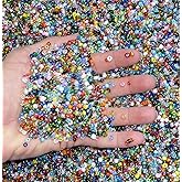 Seed Beads 6/0 4mm Glass Pony Beading DIY Craft Jewelry Making Assorted Mixed Colors, Large Bulk Set of Beads (Mixed Colors 3/4 Pound)