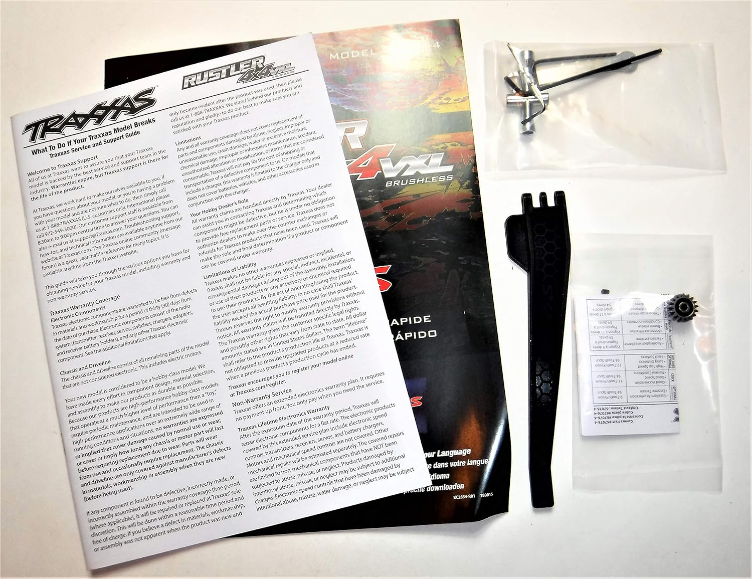 Amazon.com: Traxxas Rustler 4X4 VXL Manual, Tool Kit, 17 T Pinion