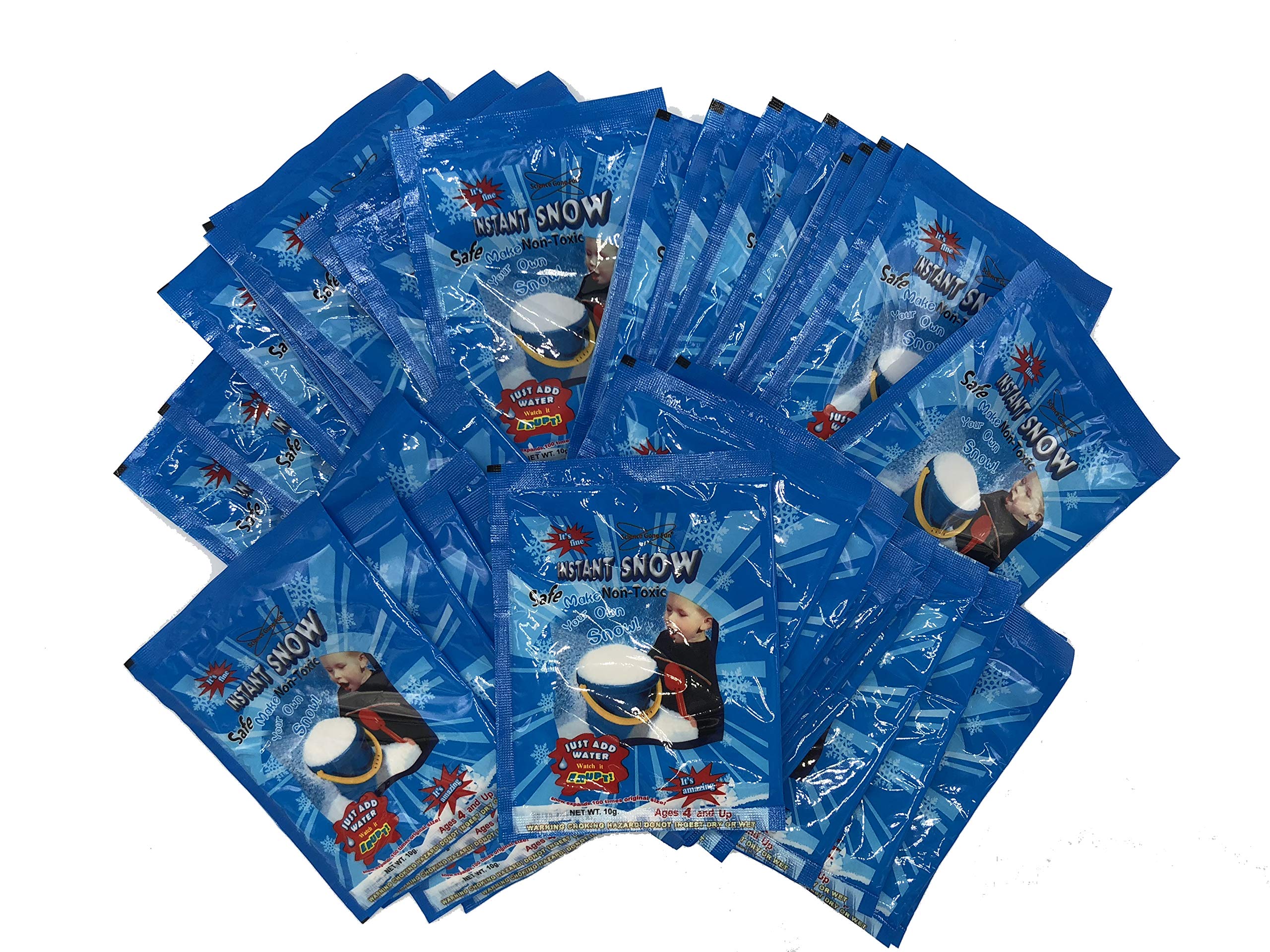 40 Individual Packagin Of Instant Snow For Kids Party Activity And Goody Bags