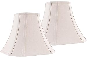 JERHOUS Beige Square Cut Corner Bell Lamp Shade Set of 2 Medium Linen Lampshade 6.5``Top×13``Bottom×10.6``Hight(Spider) Vintage Lamp Shade for Table & Floor Lamp - Lampshade Replacement