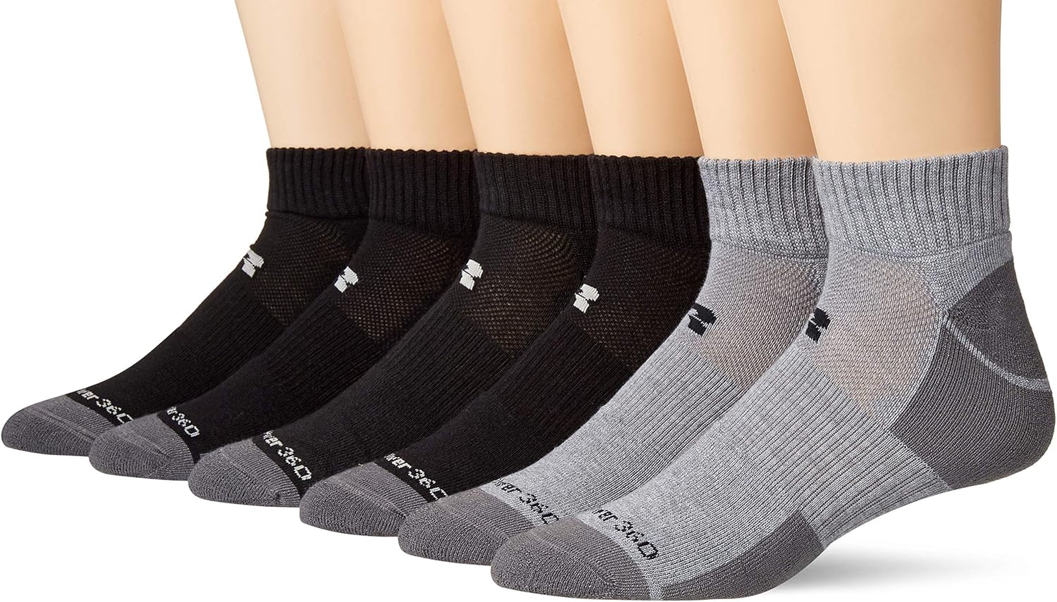 Russell Performance Men's FRESHFORCE Cushioned Ankle Quarter Socks