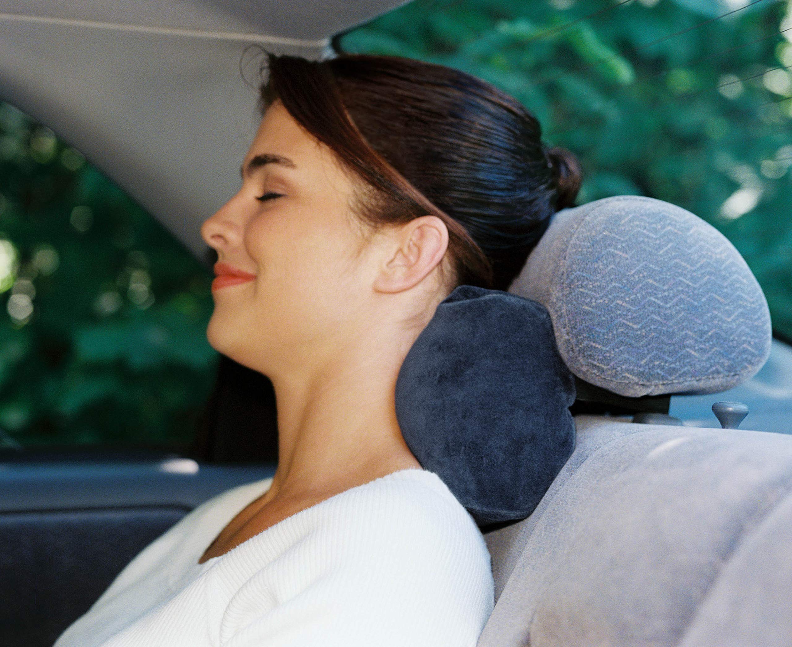 TravelMate Car Neck Pillow (Soft Version)- Neck Pillow; Car Pillow; Memory Foam Neck Pillow; Neck Rest Pillow; Car Neck Pillow (Color: Blue)