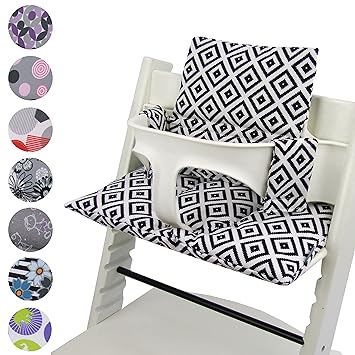 Babys-Dreams Sitzkissen Auflage Sitzkissenset für Stokke Tripp Trapp Hochstuhl *20 FARBEN* Ersatzkissen Kissen 2 teilig (Schw