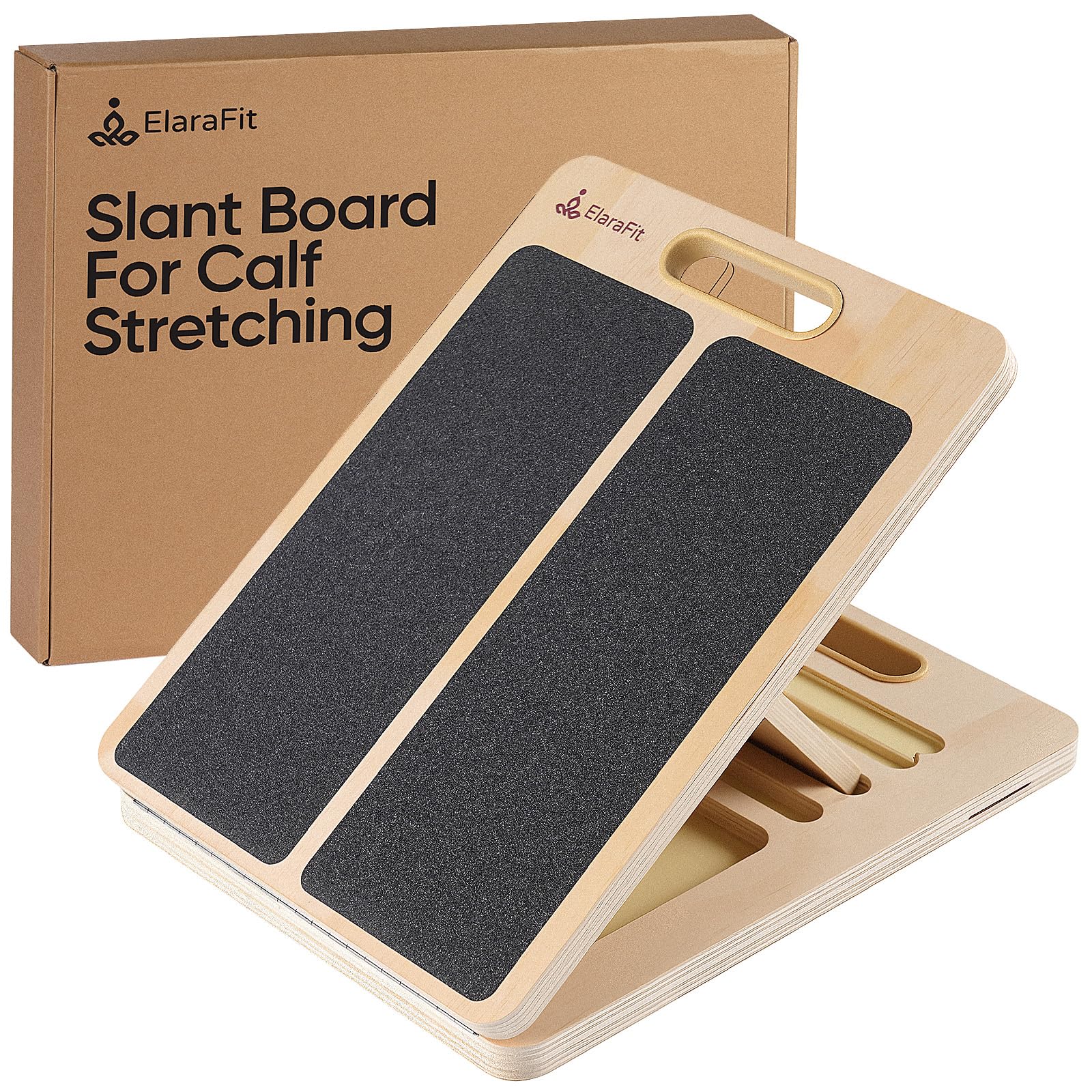 Photo 1 of ElaraFit Adjustable Slant Board for Calf Stretching, Wooden Portable Stretcher, Foldable Incline Boards for Calves Ankle Achilles Tendon Knee Heel Muscle Stretch Exercise