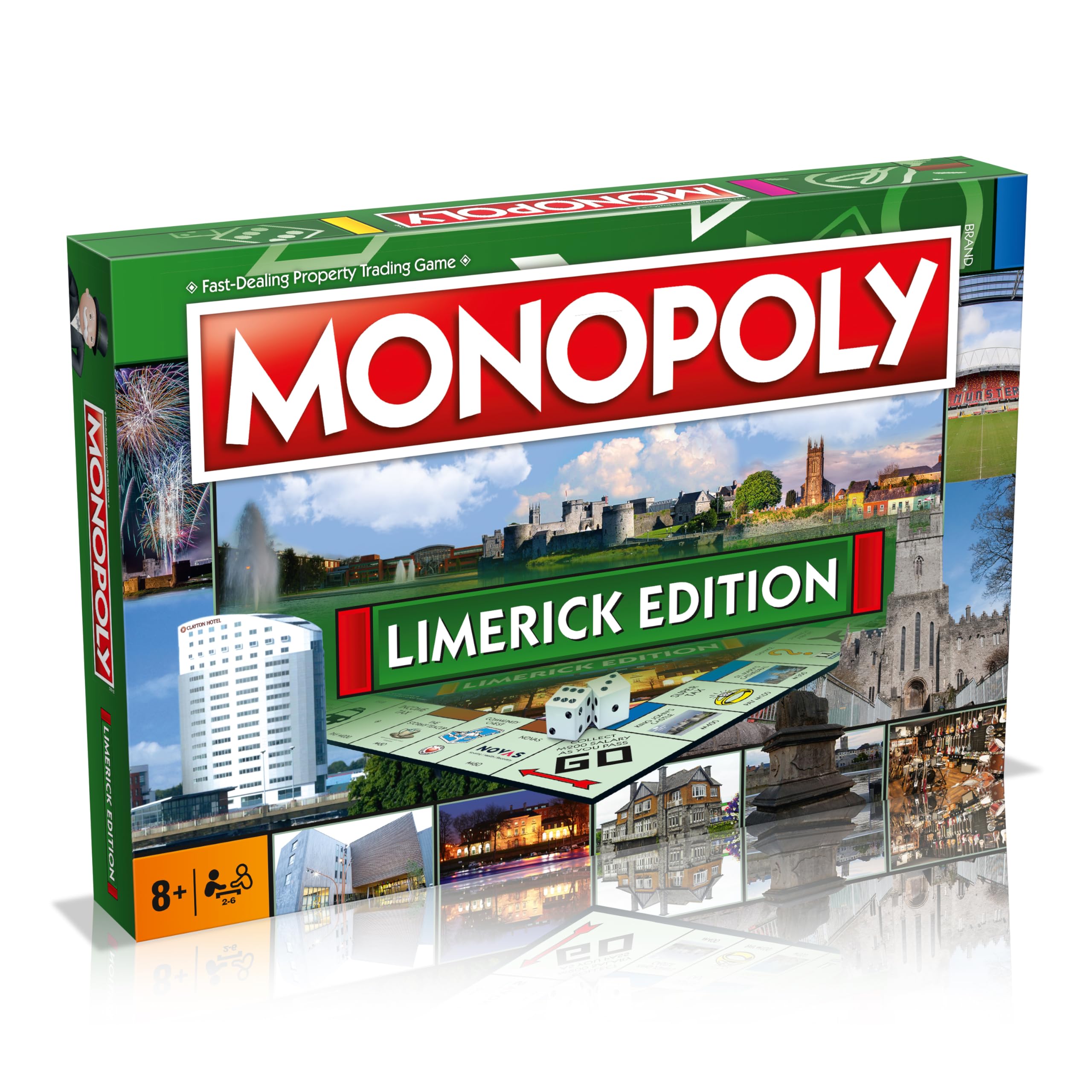 Winning Moves Limerick Monopoly Board Game, Advance to Limerick Writer's Centre, St Mary's Cathedral or King John's Castle and trade your way to success, great gift for ages 8 plus