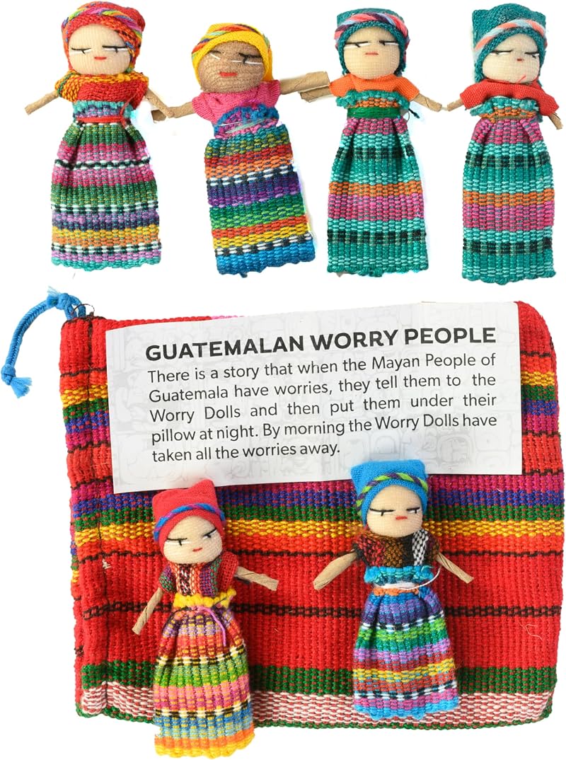 Purity Style Six Worry Dolls in a Bag Fair Trade Guatemala 6 cm