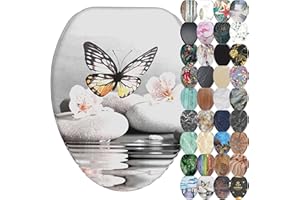 Sanilo Soft Close Toilet Seat ELONGATED, Quiet and Slow Close Lid and Seat, Strong Bumpers and Hinges, Vanesa