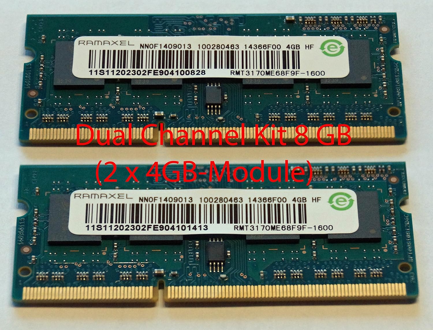Dual Channel Kit 8 GB (2 x 4GB - Mods) RAMAXEL/Elpida PC3-12800S SODIMM ...