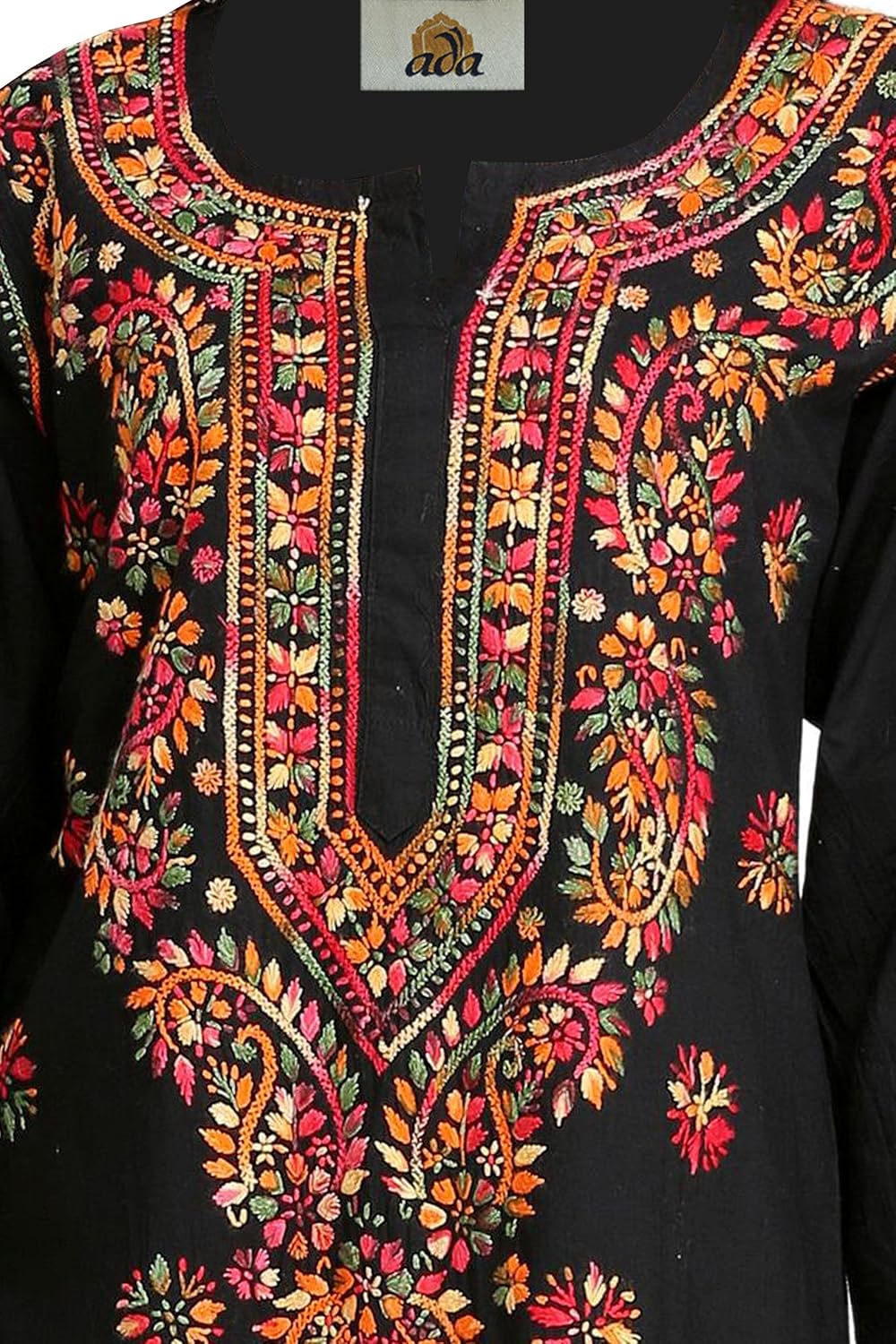 ada women's cotton kurti (a188048_black)
