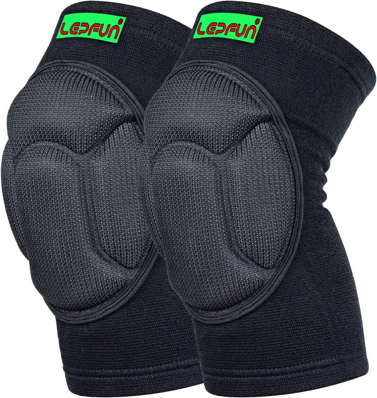 Lepfun S9000 Knee Pads, (1Pair) Thick Sponge Anti-collision Kneeling Kneepad Support for Outdoor, Climbing and Sports (Small/Medium, S9000 Black)